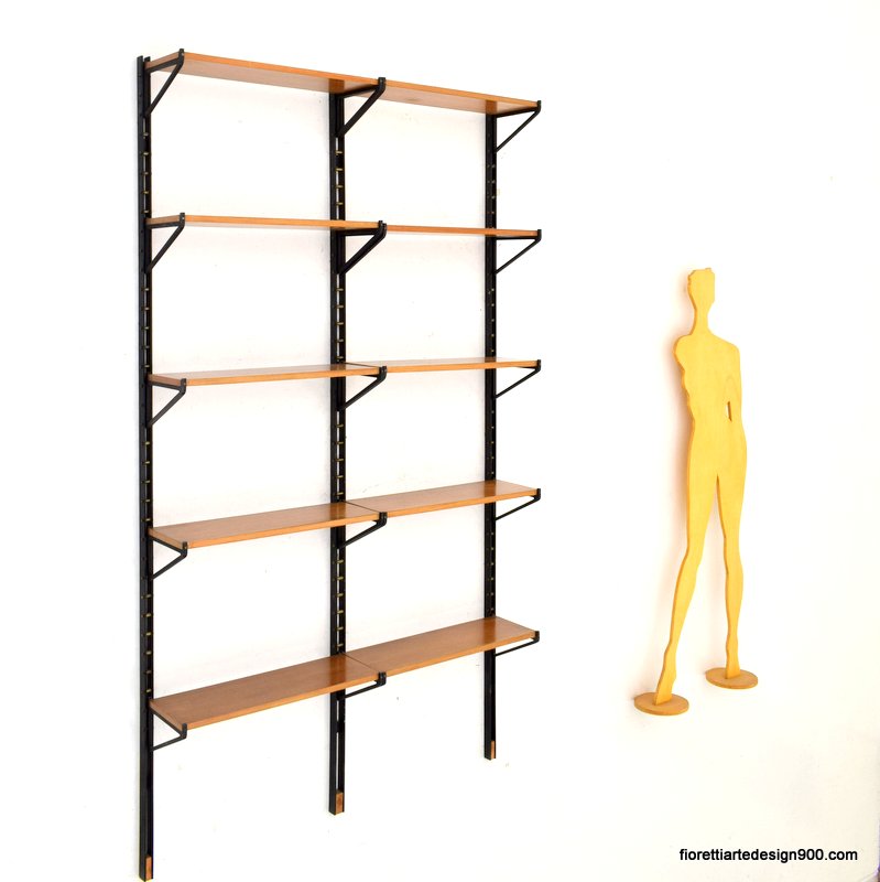 Piccola Libreria in noce a parete Walnut wall bookcase modulabile